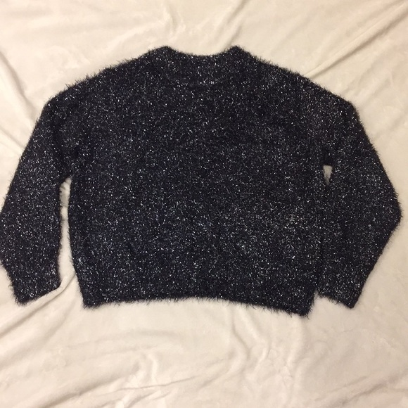H&M Tops - H&M black with metallic silver black sweater-XS